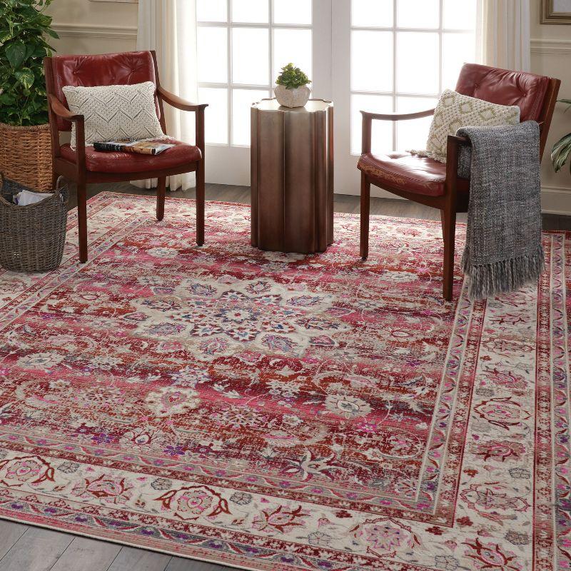 Nourison Vintage Kashan VKA01 Burgundy/Ivory/Blue Indoor Area Rug - 7'10 x 9'10