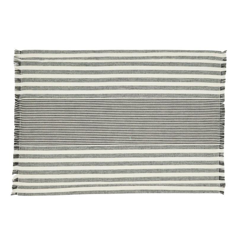 Gray and White Cotton Stripe Design Placemats Set of 4