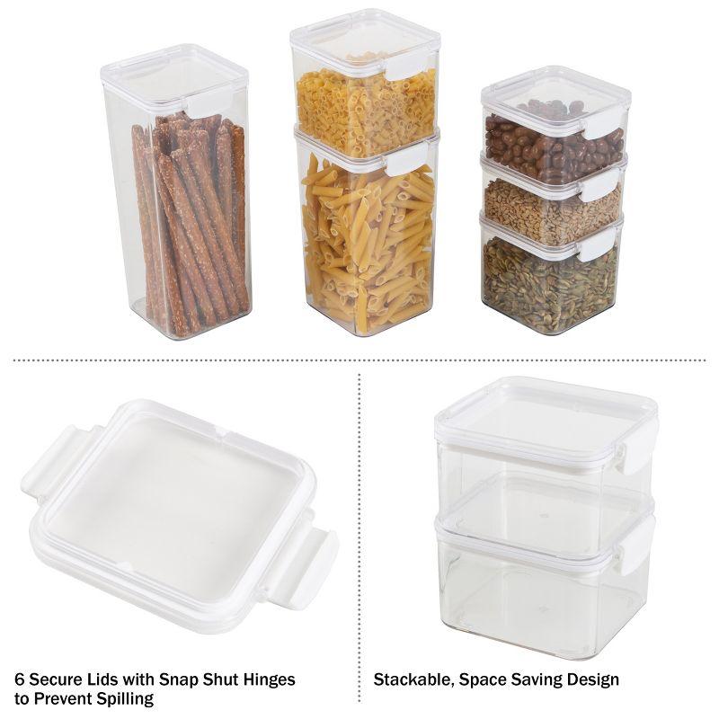 Clear Plastic 6-Piece Food Storage Container Set with Lids