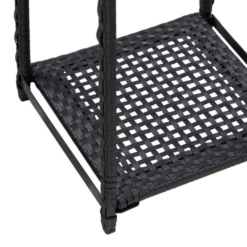 vidaXL Storage Shelf Black 11.8 in.x11.8 in.x35.4 in. Poly Rattan