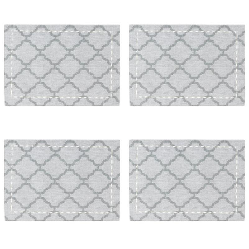 Saro Lifestyle Placemats With Laser-Cut Hemstitch Border (Set of 4)