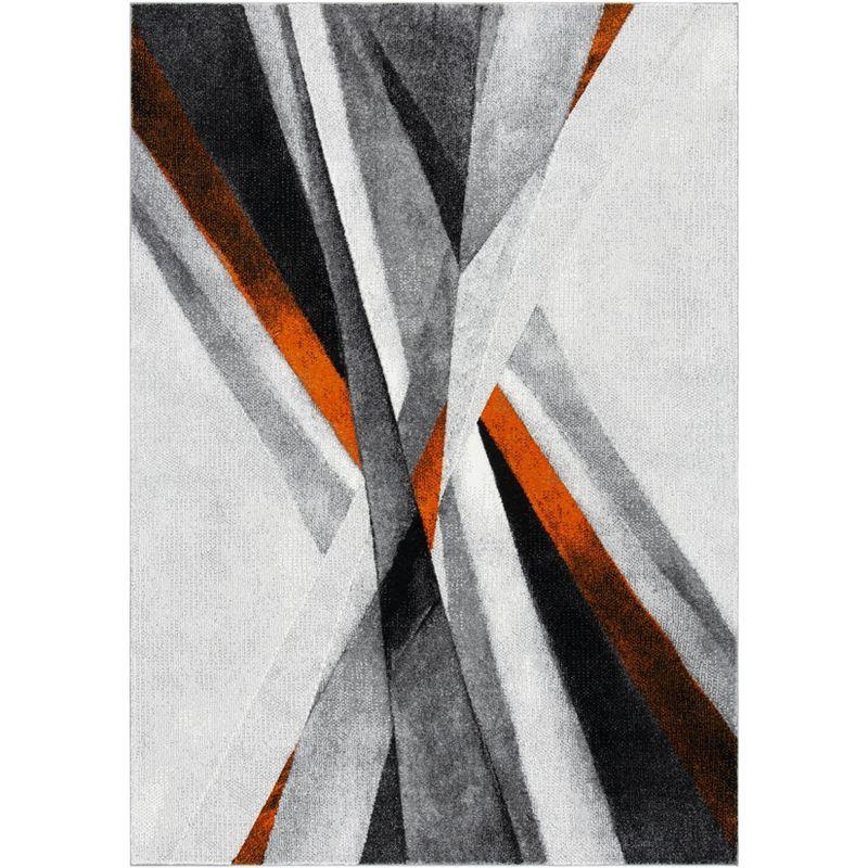 Hollywood HLW710 Machine Made Area Rug - 9'x12' - Grey/Orange - Safavieh