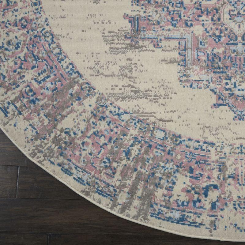 Nourison Grafix GRF14 Ivory/Pink Area Rug 8' x ROUND