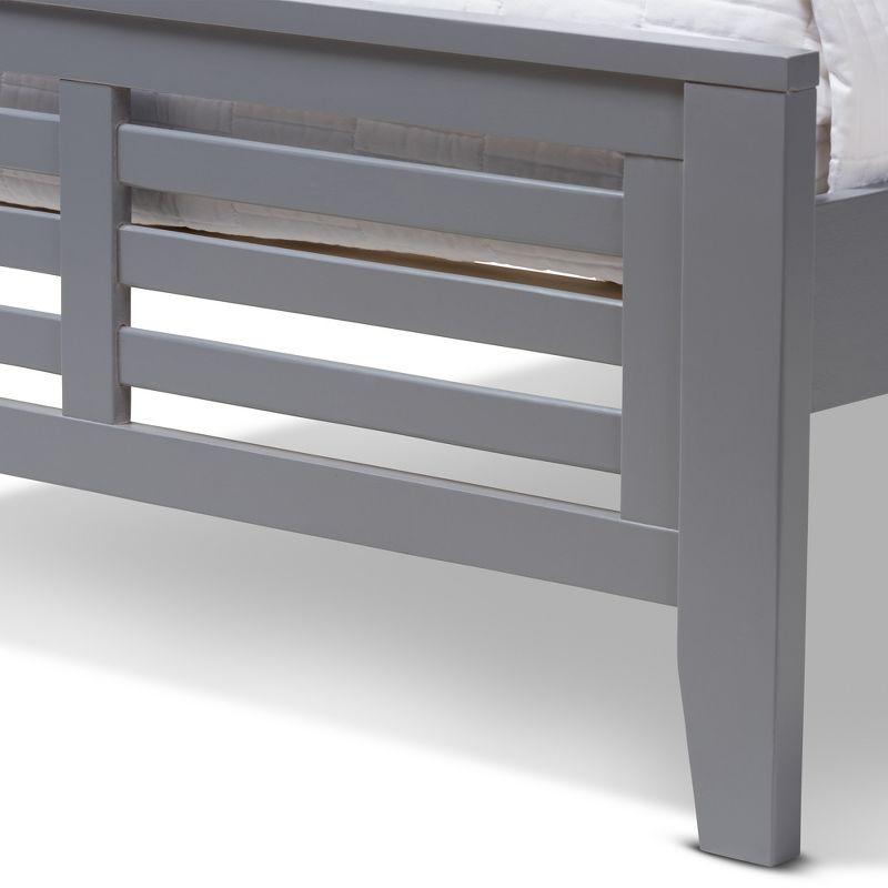 Sedona Gray Wood Twin Platform Bed with Upholstered Headboard