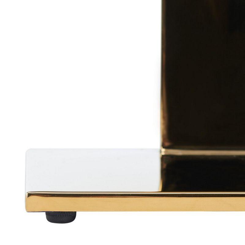 Elegant White Marble and Brass Square Drink Table