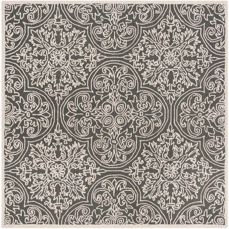 Trace TRC101 Hand Tufted Indoor Area Rug - Dark Grey/Light Grey - 6'x6' - Safavieh