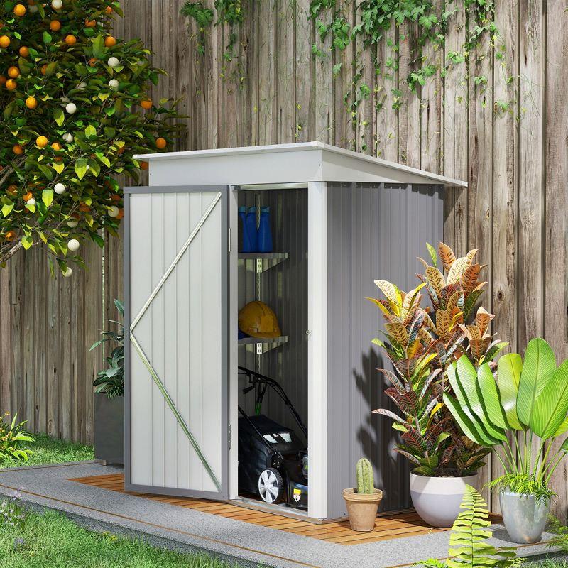 5 ft. W x 3 ft. D Metal Lean-To Storage Shed