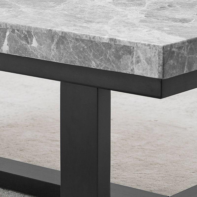 Lucca Gray Marble End Table Espresso - Steve Silver Co.