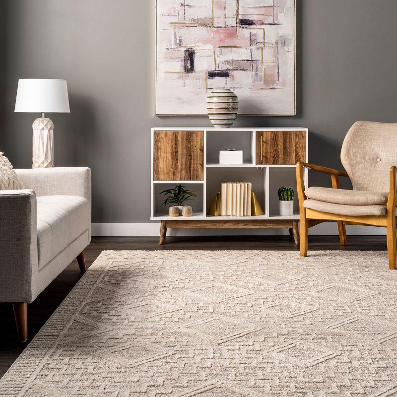 Nuloom Cameron Moroccan 8x10 Indoor Area Rug for Living Room Bedroom Dining Room Kitchen, Beige/Ivory