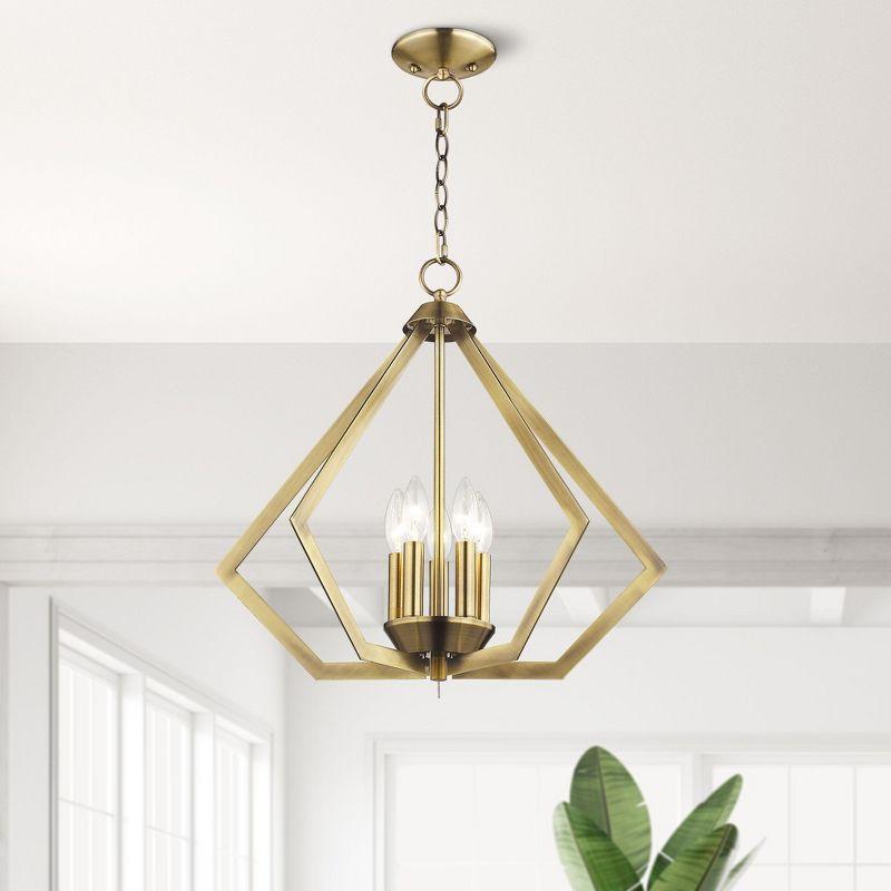Livex Lighting Prism 5 - Light Chandelier in  Antique Brass