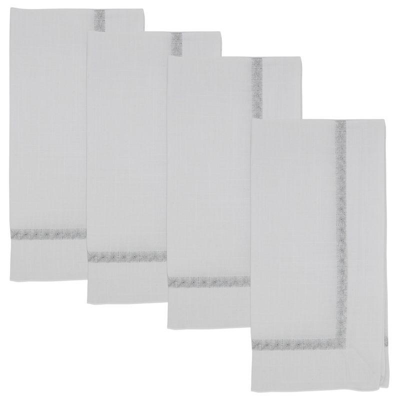 Saro Mayer Collection Polyester Embroidered Square Napkin (Set of 4)