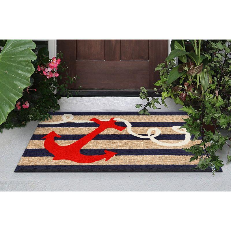 Liora Manne Frontporch Anchor Indoor/Outdoor Rug Navy 2' x 3'