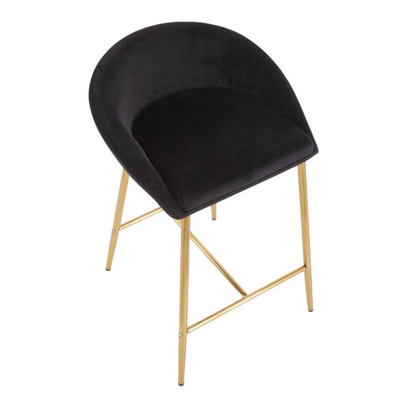 Wenty Glam Upholstered Counter Stool with Metal Frame (Set of 2)