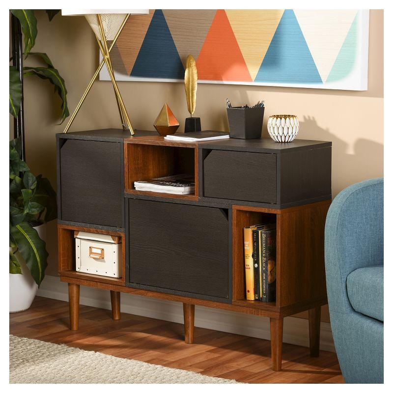 Anderson Mid-century Retro Modern Wood Sideboard Storage Cabinet - Oak/Espresso - Baxton Studio