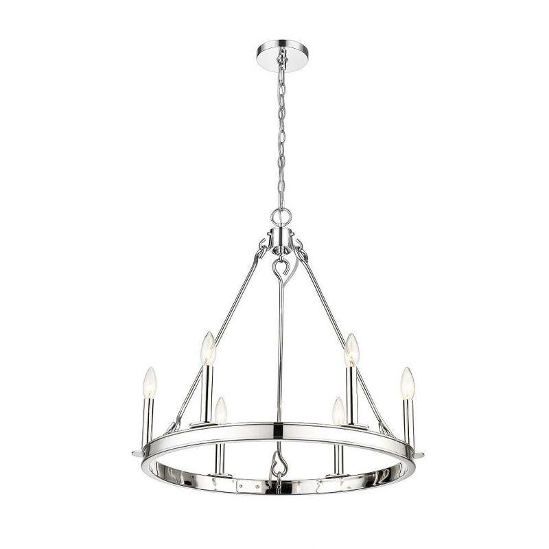 Barclay 6 - Light Dimmable Wagon Wheel Chandelier