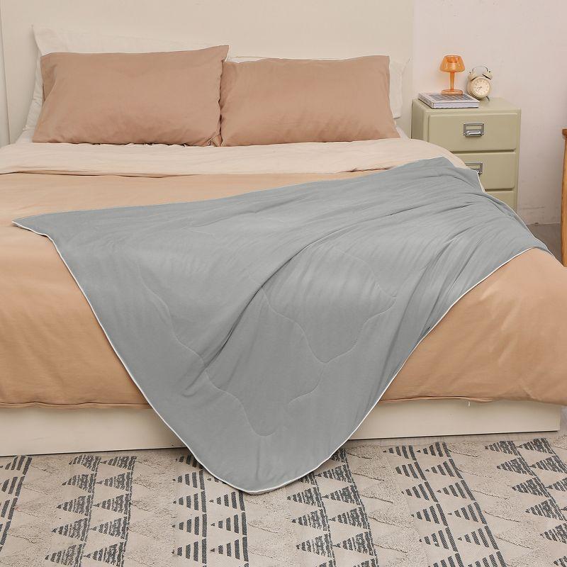 Catalonia Reversible Cooling Blanket, Lightweight Summer Comforter for Hot Sleepers, Silky Soft Summer Duvet Throw Size, 50 x 60 inches, Soft Breathable