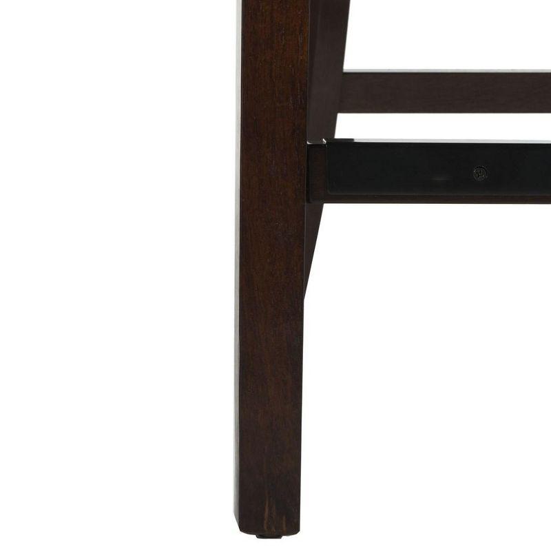 Eleni Tufted Wing Back Counter Stool (Set of 2) - BST6305 - Beige/Espresso - Safavieh