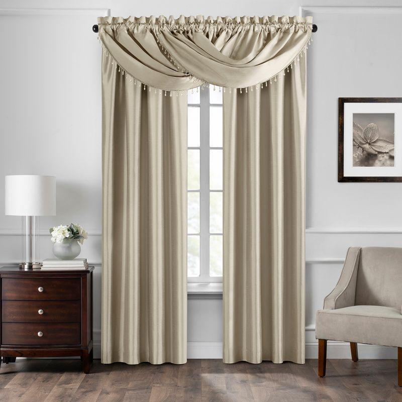 Elrene Colette Faux Silk Blackout Single Window Curtain Panel - Elrene Home Fashions