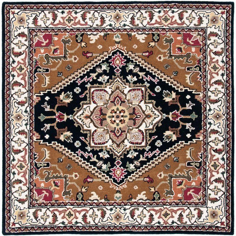 Heritage HG625 Handmade Area Rug - 6'x6' - Navy/Brown - Safavieh