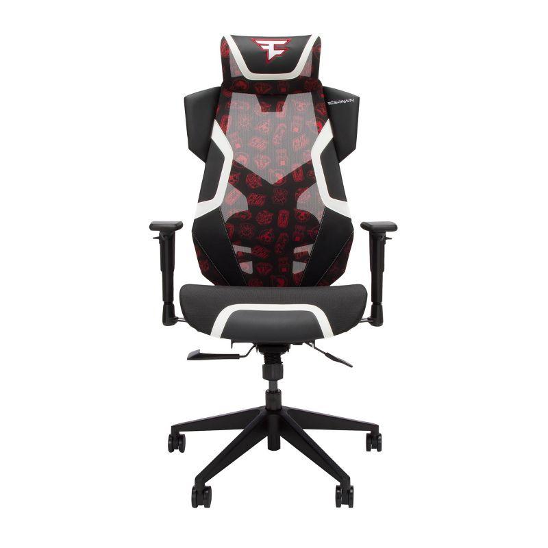 RESPAWN FLEXX Mesh Gaming Chair With Lumbar Support, Ergonomic Gaming Chair with Recline/Tilt Tension Controls, Adjustable Arms, 300lb Max Weight With Wheels for Computer/Desk/Office