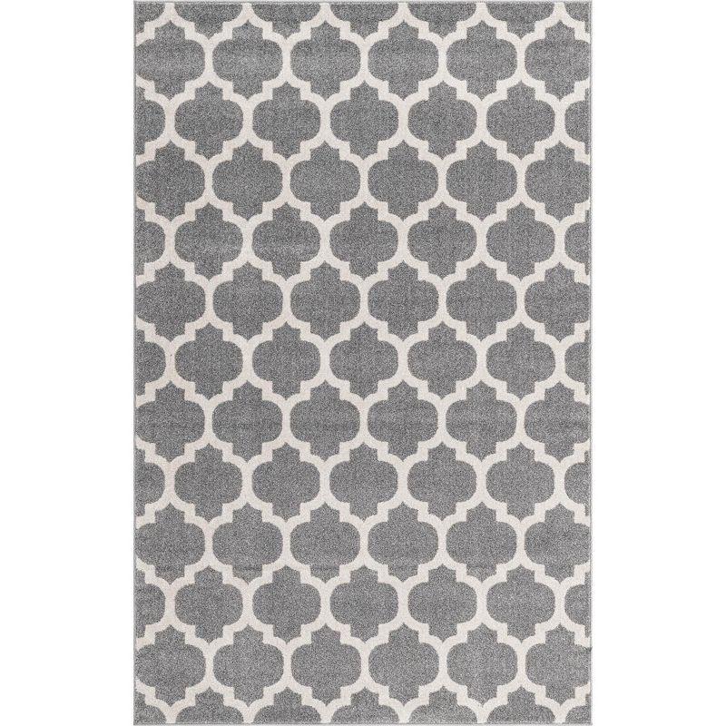 Unique Loom 5' 1 x 8' 0 Trellis Philadelphia Dark Gray Area Rug