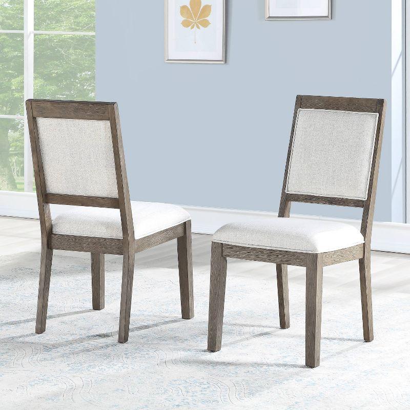 Set of 2 Molly Side Chairs Washed Gray - Steve Silver Co.: Solid Wood, Upholstered, High Back