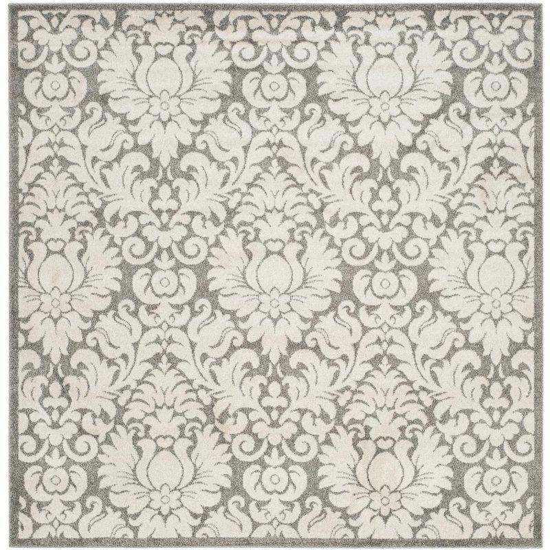 Amherst AMT427 Power Loomed Indoor Area Rug - Dark Grey/Beige - 9'x9' - Safavieh