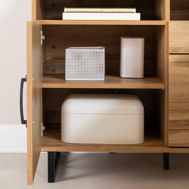 South Shore L-Shaped Desk with Laminated Particleboard Nordik Oak: Home Office Furniture, File Storage