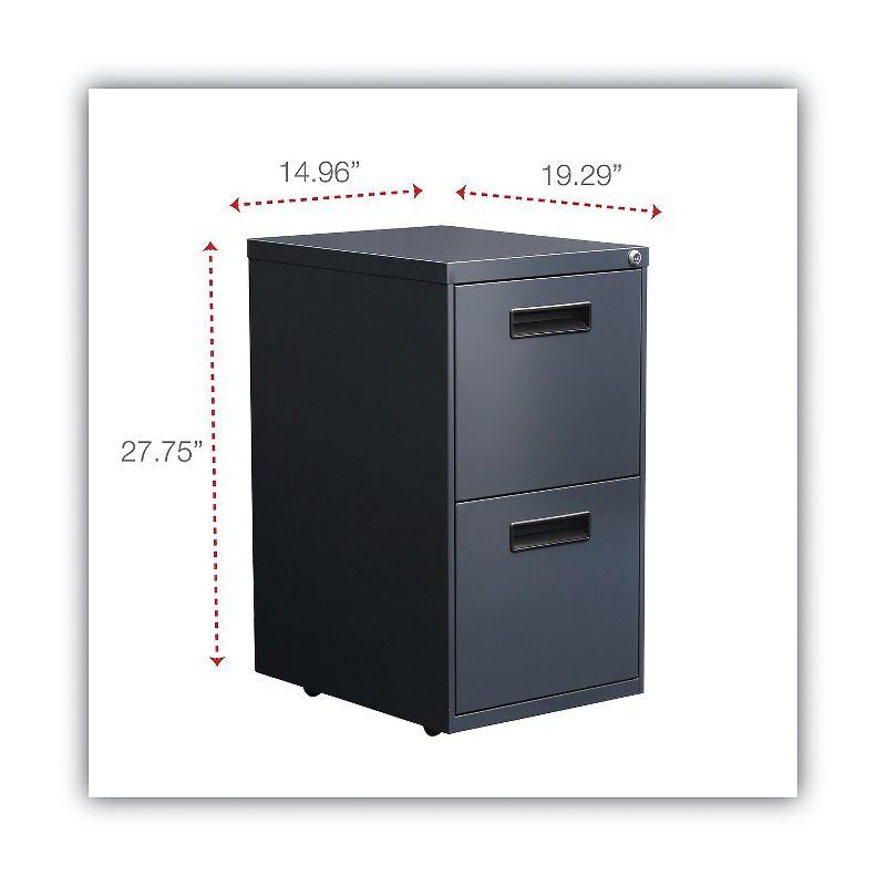 14.96'' Wide 2 -Drawer Mobile Steel File Cabinet