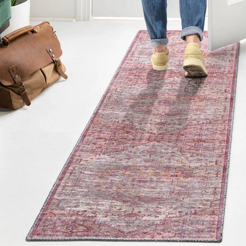 Alacati Ogee Medallion 2x8 ft Red Synthetic Area Rug