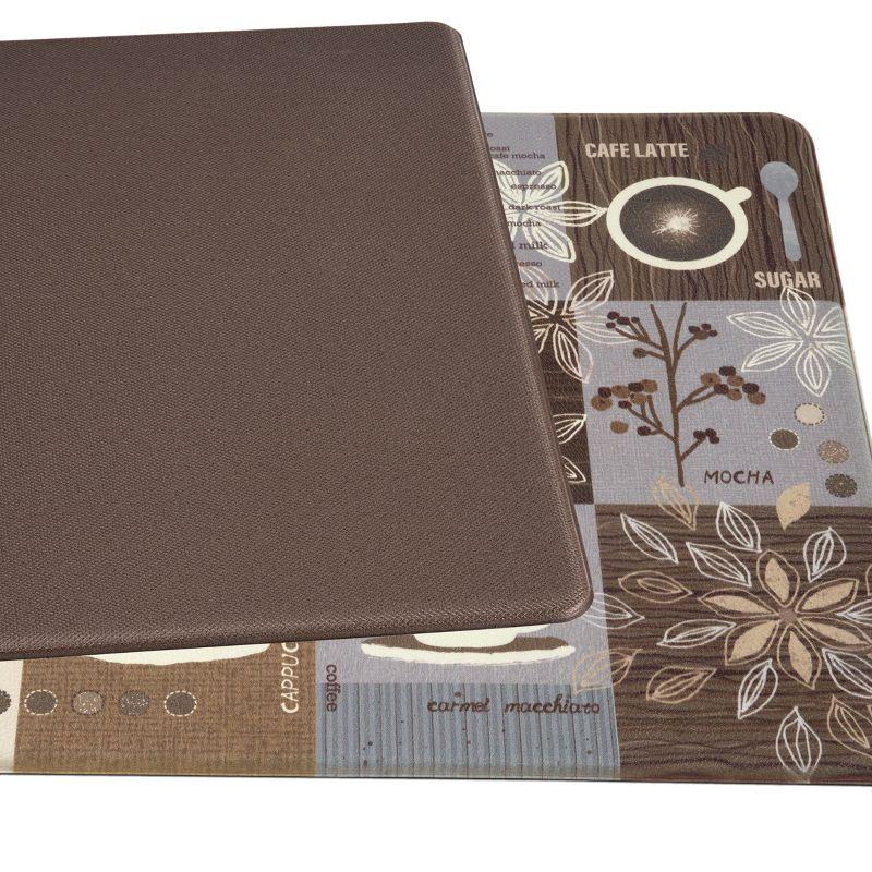 Brown Coffee Themed Anti-Fatigue Kitchen Mat 18" x 47"