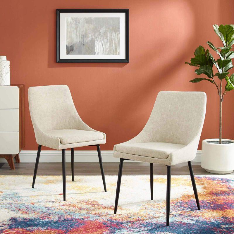 Modway Viscount Upholstered Fabric Dining Chairs - Set of 2