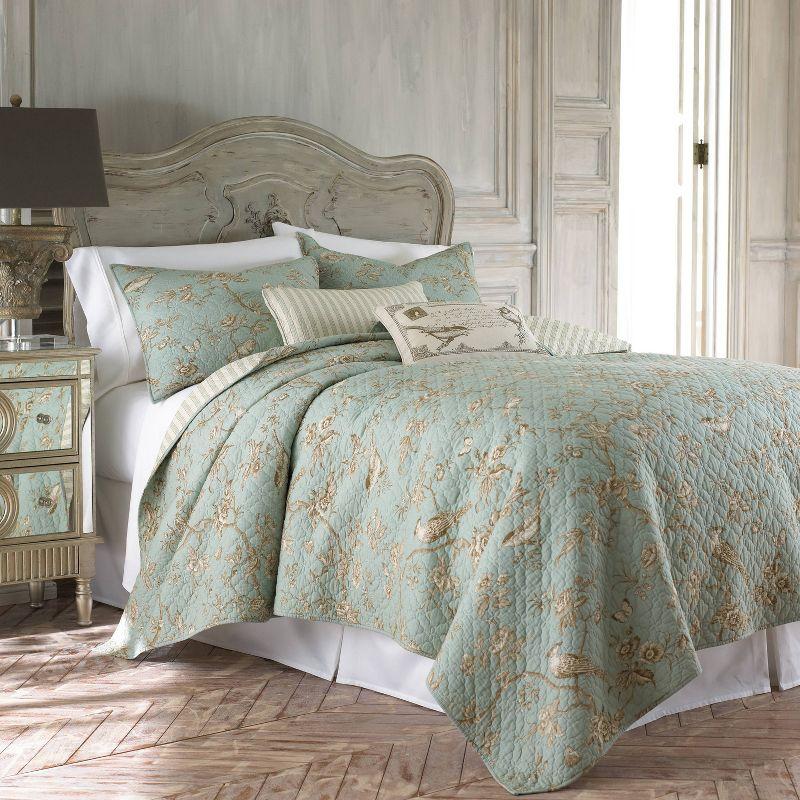 homthreads Luxemburg Quilt Set - Teal (Full/Queen): Cotton Material, Includes 2 Shams, Machine Washable