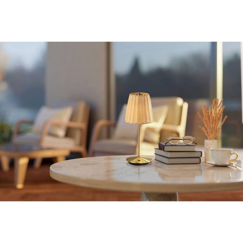 Adesso Benny Cordless Table Lamp (Includes LED Light Bulb) Antique Brass: ETL Listed, Touch Sensor, 3-Way Dimming