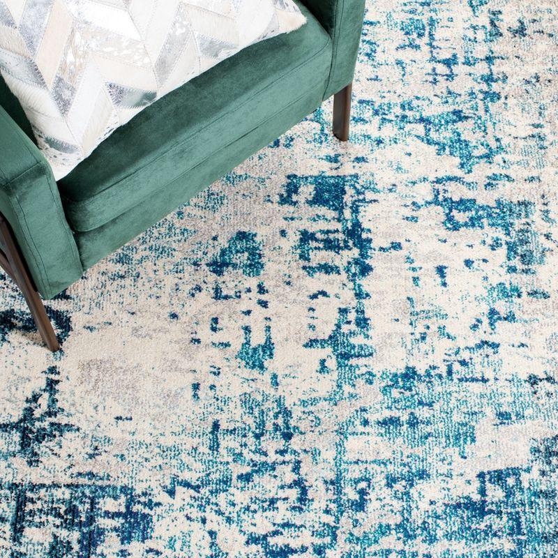 Madison MAD471 Power Loomed Indoor Area Rug - Ivory/Turquoise - 8'x10' - Safavieh