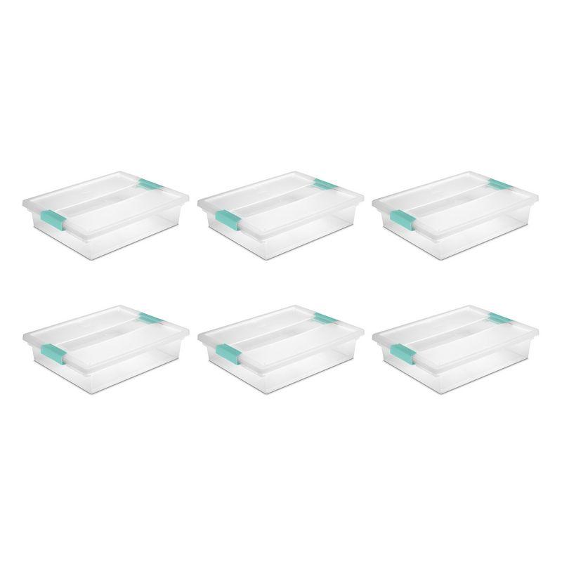 Sterilite Sterilite Plastic Stackable Storage Bin w/Clear Latch Lid (Set of 6)