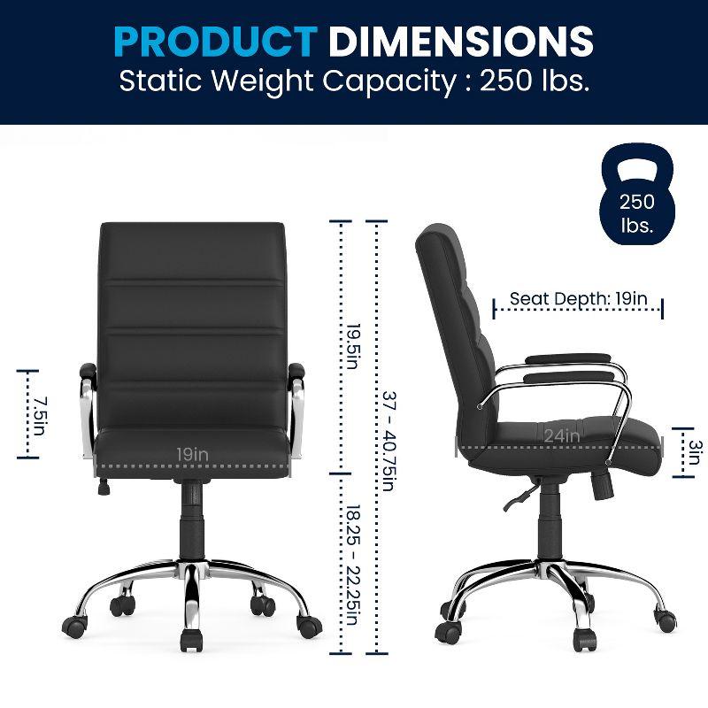 Flash Furniture Mid-Back Executive Swivel Office Chair with Metal Frame and Arms