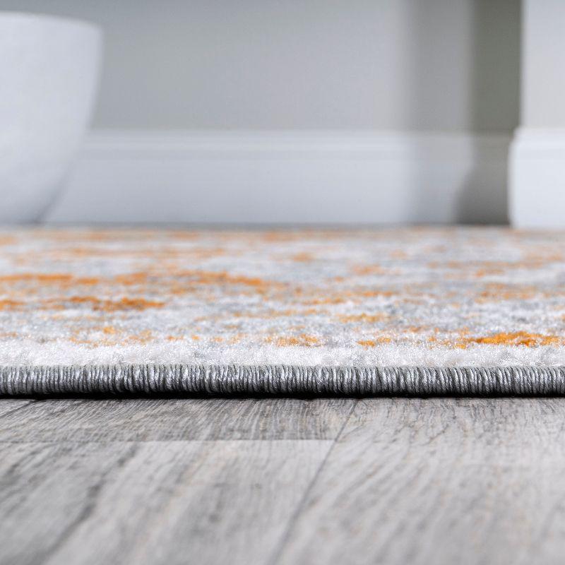 4'x6' Indhira Ornate Medallion Persian Area Rug, Orange/Cream - JONATHAN Y