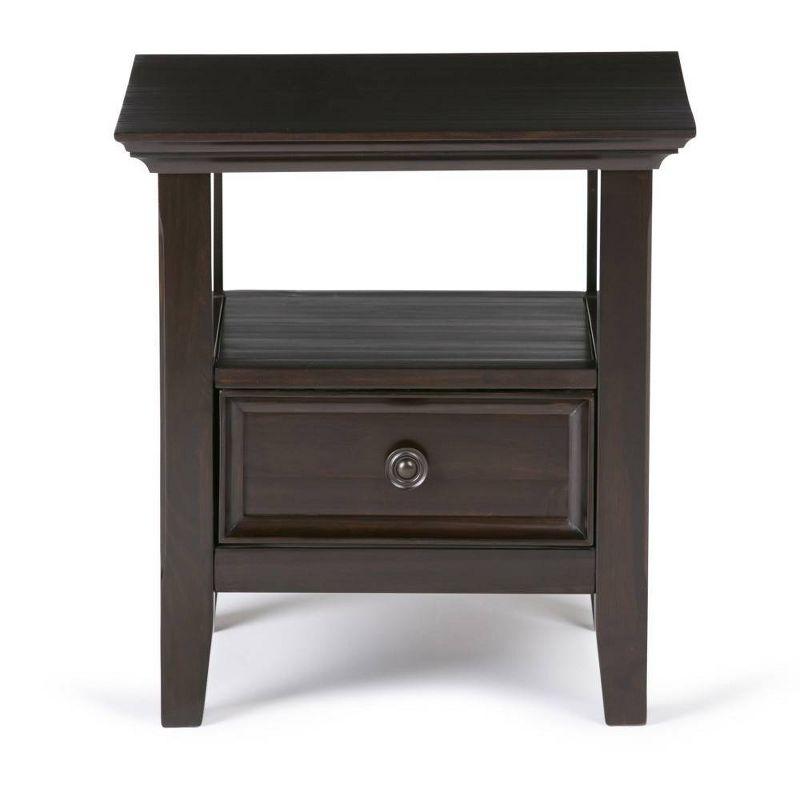 Halifax End Table Hickory Brown - WyndenHall: Modern Square Accent Table with Storage, Pine Frame