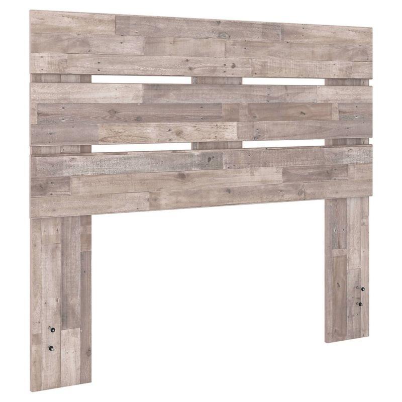Full Neillsville Panel Headboard Whitewash: Beach Chic Urban Style - Signature Design by Ashley