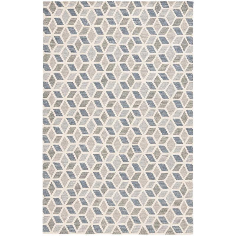 Ebony Hand Tufted 80% Wool And 20% Cotton Geometric Rug
