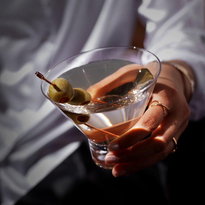 Viski Raye Heavy Base Crystal Stemless Martini Glasses