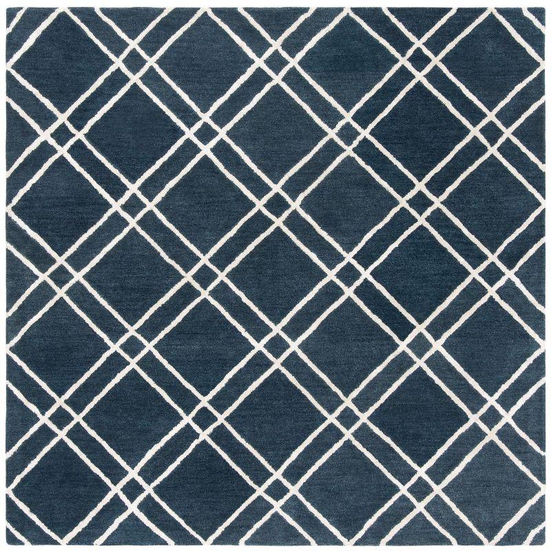 Himalaya HIM901 Handmade Area Rug - 4'x4' - Navy/Silver - Safavieh