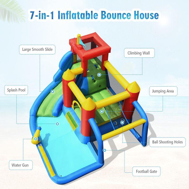 Costway Inflatable Bouncer Water Climb Slide Bounce House Splash Pool w/ Blower