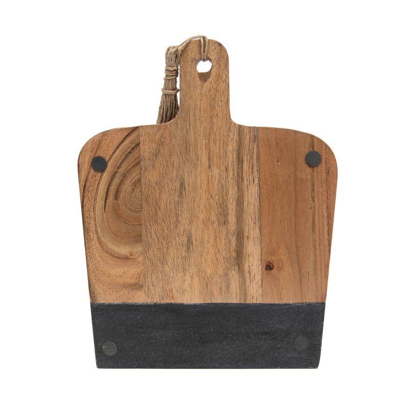 Small Black Wood, Marble & Jute Cutting Board - Foreside Home & Garden