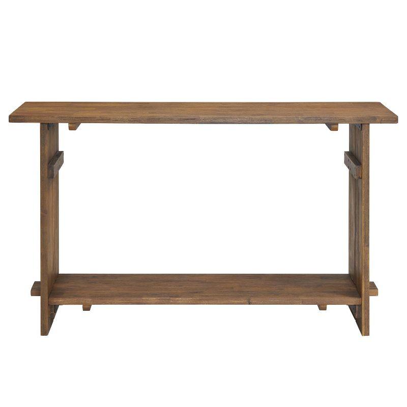 Bethel 52" Wide Industrial Rustic Farmhouse Solid Wood Console with 1 Shelf