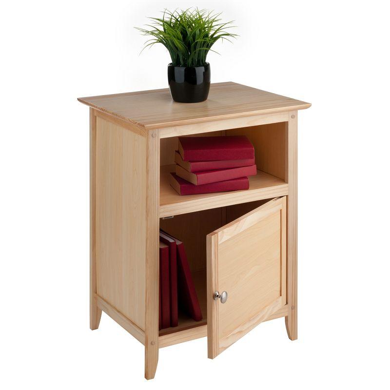 Winsome Henry Nightstand Natural: Bedside Table with Cabinet Door, Wood Veneer, MDF Frame, Assembly Tools Provided