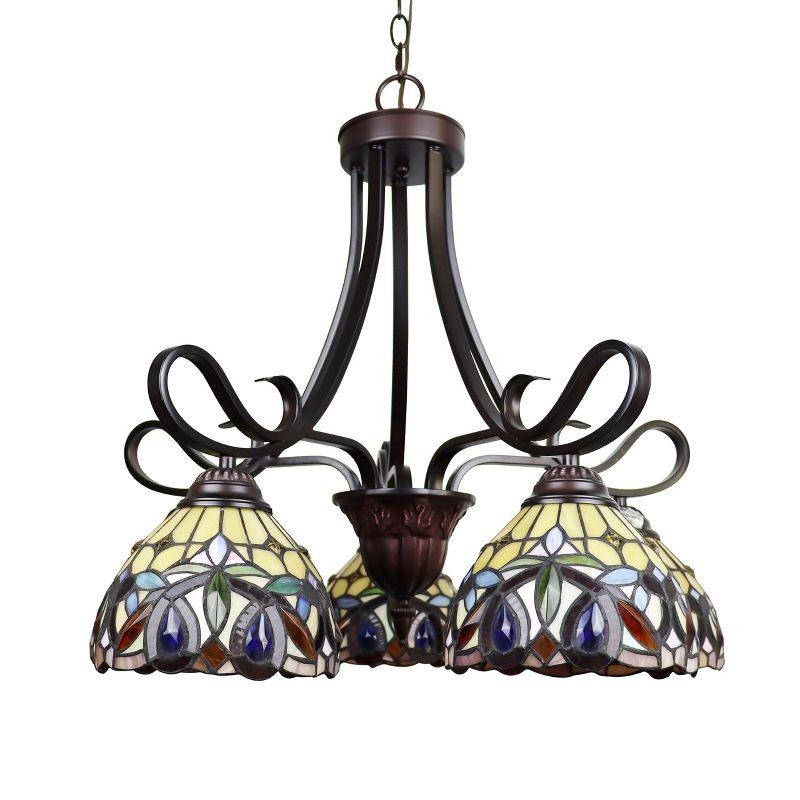 Chloe Lighting Serenity Victorian Tiffany-Style Dark Bronze 5 Light Large Chandelier 25" Wide