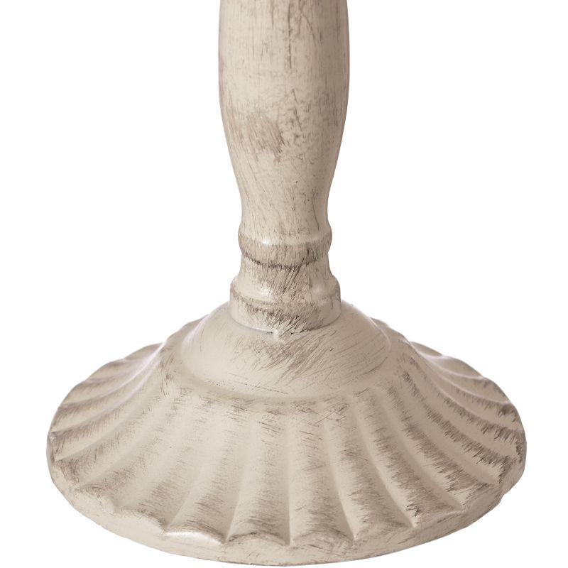 Fabulaxe Antique 8" Distressed Candlestick for Dining Room, Entryway, Kitchen and Vanity