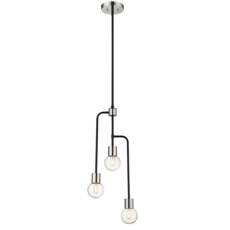 Z-Lite Neutra 3 - Light Chandelier in  Matte Black/Polished nickel